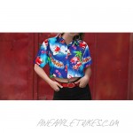 HAPPY BAY Women's Hawaiian Blouse Shirt Button Down Aloha Party Shirt 3D Printed