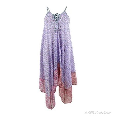 Jessica Simpson Women's Printed Handkerchief-Hem Dress Swim Cover-Up (M Tint)