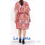 LA LEELA Women's Midi Caftan Poncho Night Dress Beach Cover Ups Drawstring A