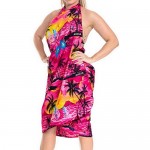 LA LEELA Women's Plus Size Swimsuit Cover Up Summer Beach Skirt Wrap Full Long J