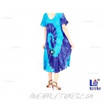 LA LEELA Women's Summer Casual Tie Dye Short Loose Swing Tee Shirt Beach Dresses