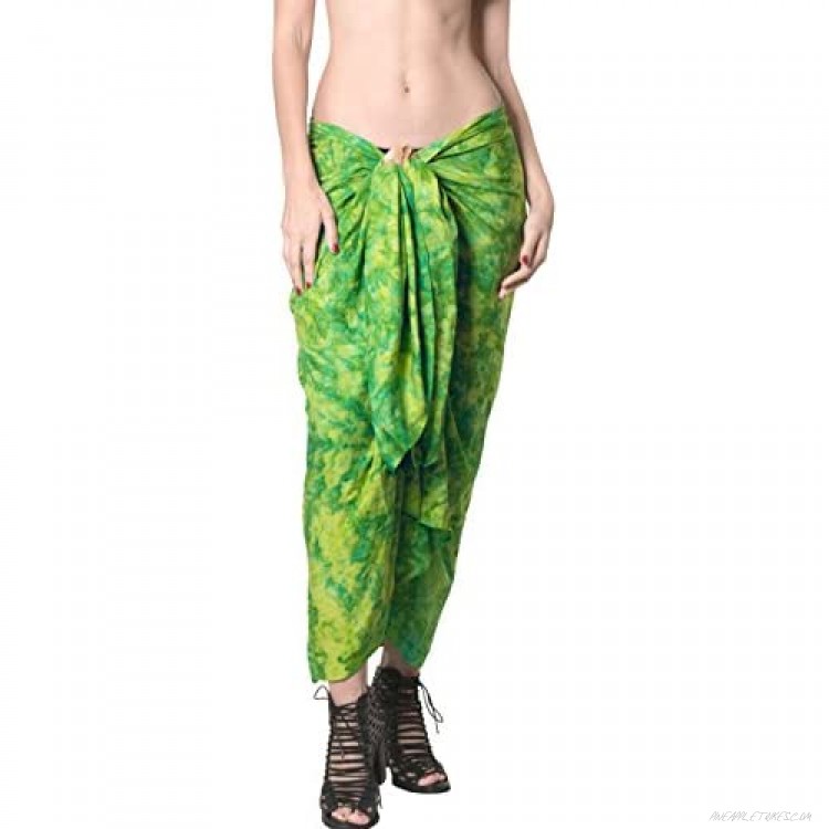 LA LEELA Women's Swimsuit Sarong Bikini Swim Beach Cover-Ups Wrap Hand Tie Dye