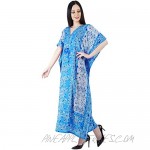 SKAVIJ Women's Tunic Viscose Caftan Animal Print Maxi Dress (Free Size)