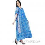 SKAVIJ Women's Tunic Viscose Caftan Animal Print Maxi Dress (Free Size)