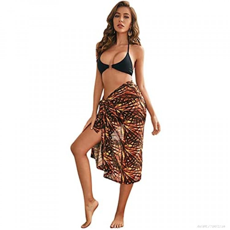 SweatyRocks Women's Tie Side Wrap Sarong Beach Bikini Cover Up Skirt