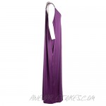 ZZEVOLSS Long Maxi Dress Plus Size Spaghetti Strap V Neck Sundresses for Women Casual Beach Cover Up Dress with Pocket