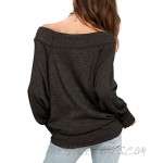 Free People Womens Palisades Slub Off-The-Shoulder Pullover Sweater