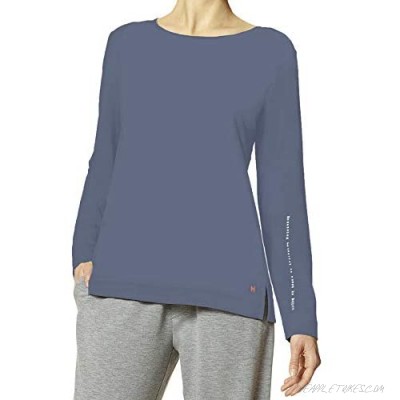 HUE Women's Solid French Terry Long Sleeve Lounge Tee