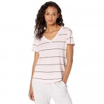 Splendid Women's Short Sleeve V-Neck T-Shirt Casual Lounge Pajama Top Pj