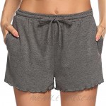 Ekouaer 2 Pack Women Pajama Shorts Comfy Lounge Bottom with Pockets Stretch Sleepwear Drawstring Pj Shorts