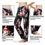 fitglam Women's Pajama Pants Bottoms Soft Floral Print Sleep Lounge Pants with Pockets Casual Drawstring Wide Leg PJs