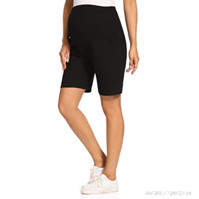 Foucome Women's Maternity Shorts Full Panel Workout Lounge Shorts Pregnancy Short Pants with Pockets
