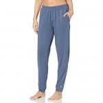 HUE Women's Solid French Terry Cuffed Long Lounge Pant with Pockets