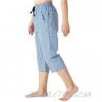 JINSHI Women's Capri Pajama Pant Lounge Pants Pj Bottom Home Sleepwear with Pocket
