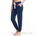 Joyaria Women's Cotton Jersey Jogger Sweatpants Lightweight Sleep Pants with Pockets