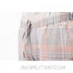 Lounge Pants for Women 100% Cotton Flannel Plaid Stretch Waist Super Soft Sleepwear Drawstring Pajama Bottom with Pockets
