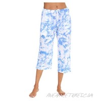 MIA LUCCE Women's Capri Pajama Pants -Cute Print Casual Lounge Sleep Pants-Cotton