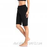 Safort Women's 10 5 Active Bermuda Shorts 100% Cotton 3 Pockets Pajama Lounge Essential Long Shorts Casual