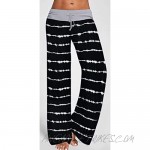 TREMU Women's Comfy Pajama Pants Casual Stretch Pant Drawstring Pants Wide Leg for All Seasons Printed Pants