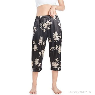 Wantschun Womens Satin Silk Sleepwear Long Pajamas Pants Nightwear Loungewear Pj Bottoms Trousers XXS-XXXL