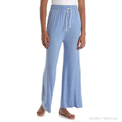Womens Bamboo Pants Sleep Bottoms Comfy Casual Pajama Pant Wide Leg Lounge with Pockets Sleepwear S-4X