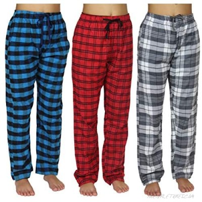 Womens Pajama Pants Flannel Buffalo Plaid Sleepwear Pj Ladies Sleep Bottoms Lounge Soft Flex-Cotton Knit Soft Christmas 3 Pack ST 4-Medium