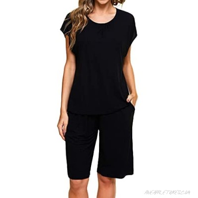 Annenmy Womens Pajama Sets Short Sleeve Lounge Sleepwear for Women Nightwear Soft Pj Sets for Women