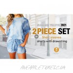 ANRABESS Women Tie Dye Two Piece Outfit Set Crewneck Short Sleeves Elastic Waist Short Sets with Pockets