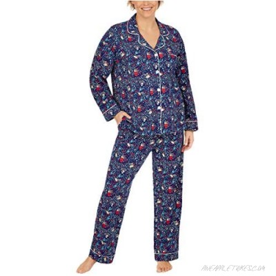 BedHead Pajamas Plus Size Long Sleeve Classic Notch Collar Pajama Set (Cotton Spandex)