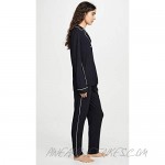 Gisele Tuxedo Slim Women's Pajama Set | Button Down Shirt w Front Pocket Slim Pants w Elastic Waist