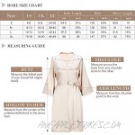 AW BRIDAL Women's Silk Robe Lace Trim Satin Kimono Robe Short Bridal Party Robes Sleepwear for Bride Bridesmaids