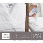 Bride & Groom Terry Cloth Bathrobe Set -100% Egyptian Cotton-Unisex/One Size Fits Most-Luxurious Soft Plush Elegant Script Embroidery- Luxor Linens (One Size with Gift Packaging Custom Monogram)