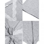 Evanhome Womens Kimono Robes Lightweight Short Robe Lace Knit Bathrobe Soft V-Neck Sleepwear Ladies Loungewear S-XXL