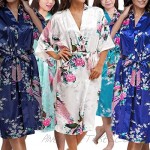 Floral Bridal Party Bride & Bridesmaid Robes Set of 5 Sizes 2 to 18 Mid Length