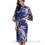 FLYCHEN Women's Satin Kimono Robe Sleepwear for Ladies Plus Size