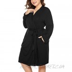 IN'VOLAND Women Plus Size Robes Long Sleeve Bath Robe Knit Bathrobe Soft Sleepwear Ladies Nightwear(16W-28W)