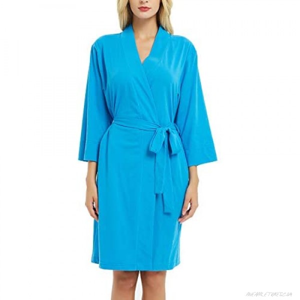 Izzy + Toby Women's Lightweight Cotton Robe Soft Sleepwear House Bathrobe Ladies Loungewear Kimono House Wear S-XXL