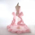 Old Hollywood Feather Robe for Women Long Lingerie Tulle Bathrobe Wedding Scarf Bridal Robe Maternity Photoshoot