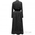 Plus Size Ice Velvet Robe Dressing Gown with Attached Belt