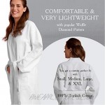 Soft Touch Linen Luxurious Cotton Women's Waffle Bath Robe Long Lightweight Absorbent Bathrobe