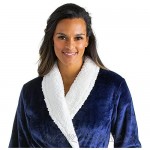 Softies Women's Plush Sherpa Robe with Contrast Trim