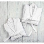 Texan Bathrobe Terry Bathrobe 100% Cotton Shawl Collar Unisex Luxury Bathrobe Towel Spa Robe Combed Men Women Soft Robe White Large