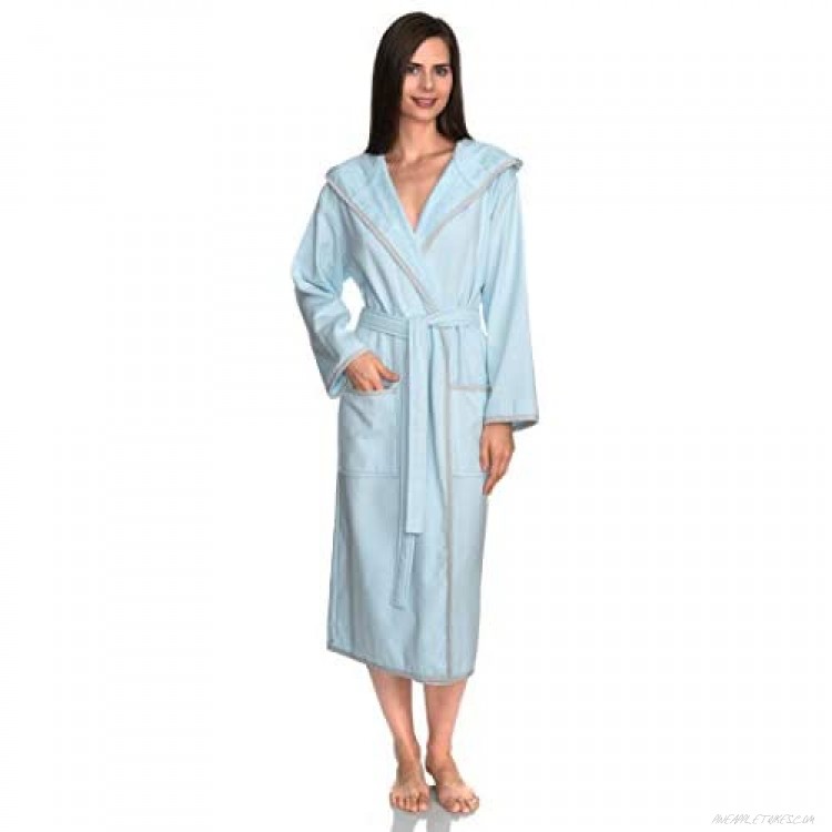 TowelSelections Women's Robe Cotton Lined Hooded Terry Bathrobe