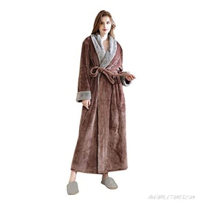Women Long Robes Soft Fleece Winter Warm Housecoats Womens Bathrobe Sleepwear Pajamas