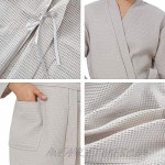 XING YE CHUAN Long Kimono Waffle Robe for Women Lightweight Knit Bathrobe Spa Bathrobe Hotel Nightgown
