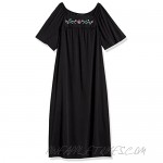 AmeriMark Women’s Embroidered House Dress w/ Pockets – Short Sleeve Patio Dress