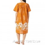 AmeriMark Womens Patio Dress Lounger Floral Print Border Short Sleeve & Pockets