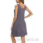 AQF Women's Pajamas Sleeveless Nightgowns Lightweight Sleepwear Plus Size Sleep Dress V Neck Sleepshirt S-4XL