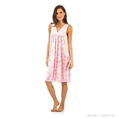 Casual Nights Women's Flower Tricot Sleeveless Nightgown