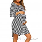 Ekouaer Women's Maternity Dress Nursing Nightgown for Breastfeeding Nightshirt Sleepwear S-XXL
